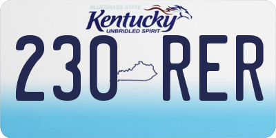 KY license plate 230RER