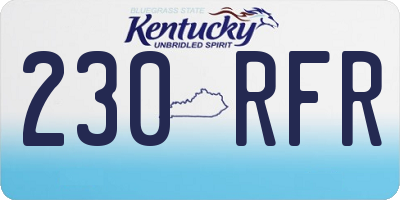KY license plate 230RFR