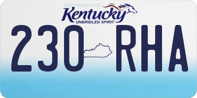 KY license plate 230RHA