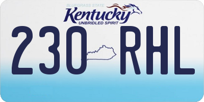 KY license plate 230RHL