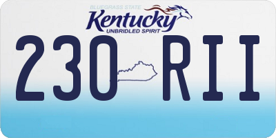 KY license plate 230RII