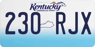 KY license plate 230RJX