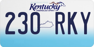 KY license plate 230RKY