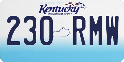 KY license plate 230RMW