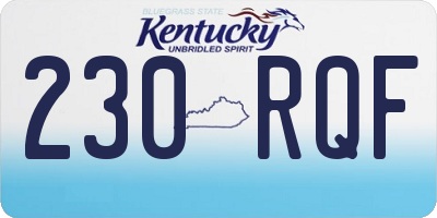 KY license plate 230RQF