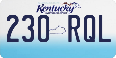 KY license plate 230RQL