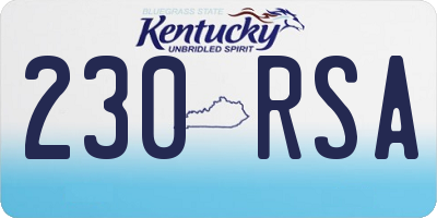 KY license plate 230RSA