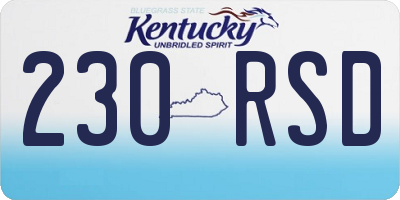 KY license plate 230RSD