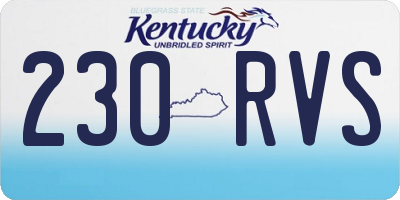 KY license plate 230RVS