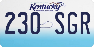 KY license plate 230SGR