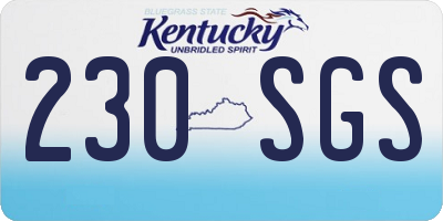 KY license plate 230SGS