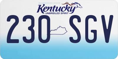 KY license plate 230SGV