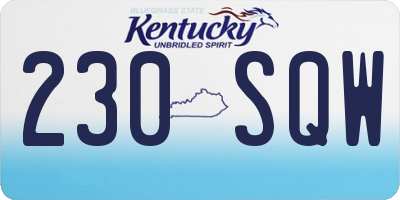 KY license plate 230SQW