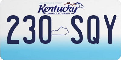 KY license plate 230SQY