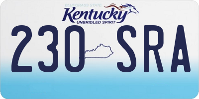 KY license plate 230SRA