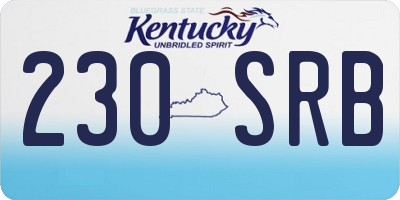 KY license plate 230SRB