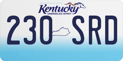 KY license plate 230SRD