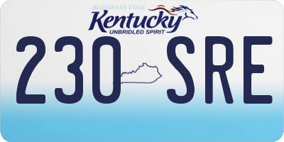 KY license plate 230SRE