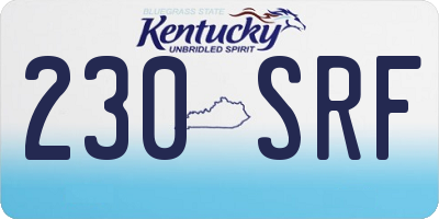 KY license plate 230SRF