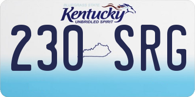 KY license plate 230SRG
