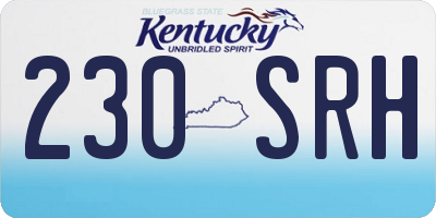 KY license plate 230SRH