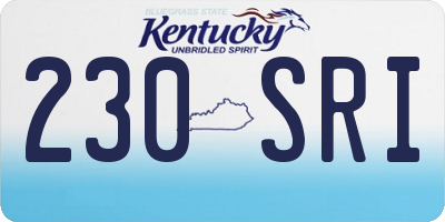 KY license plate 230SRI