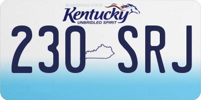 KY license plate 230SRJ