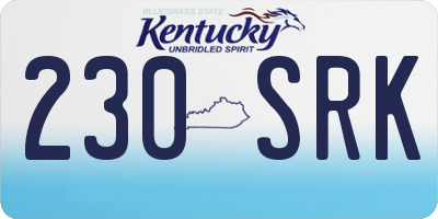 KY license plate 230SRK