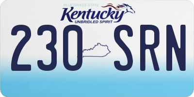 KY license plate 230SRN