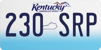KY license plate 230SRP