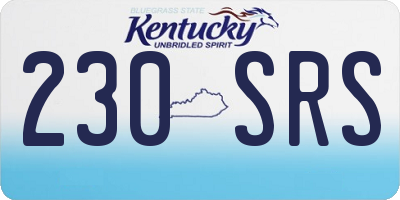 KY license plate 230SRS
