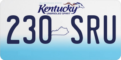 KY license plate 230SRU