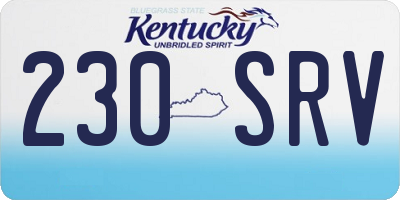 KY license plate 230SRV