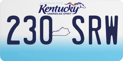 KY license plate 230SRW