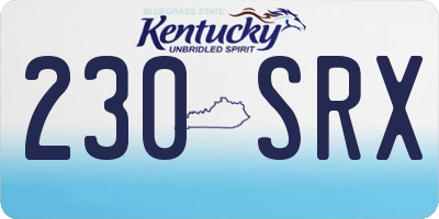 KY license plate 230SRX