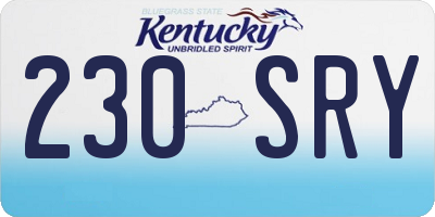 KY license plate 230SRY