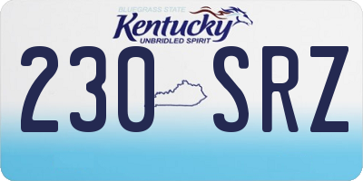 KY license plate 230SRZ