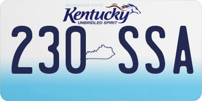 KY license plate 230SSA