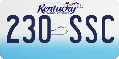 KY license plate 230SSC