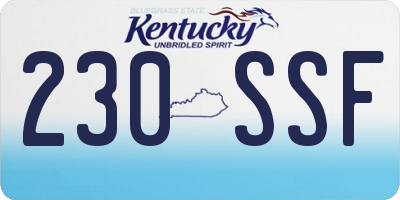 KY license plate 230SSF