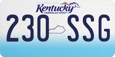 KY license plate 230SSG