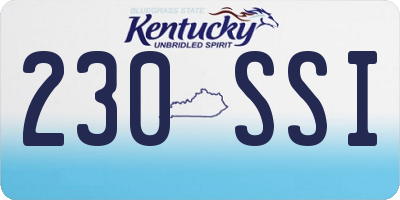 KY license plate 230SSI