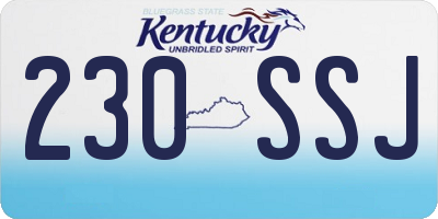 KY license plate 230SSJ