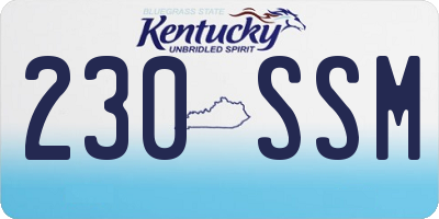 KY license plate 230SSM