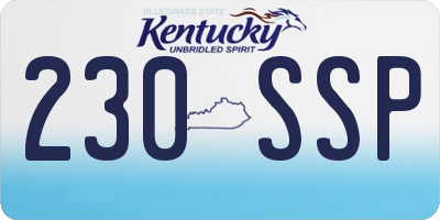 KY license plate 230SSP