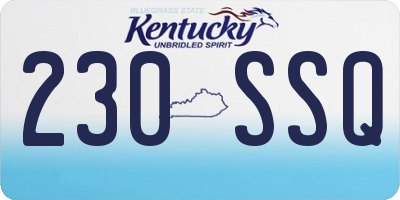 KY license plate 230SSQ