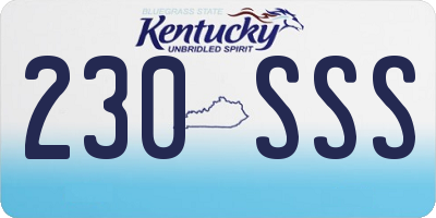 KY license plate 230SSS