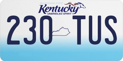 KY license plate 230TUS