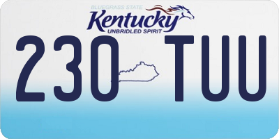 KY license plate 230TUU