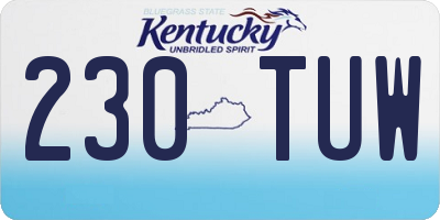 KY license plate 230TUW